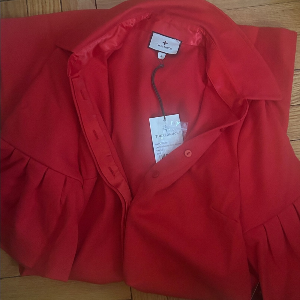 Tuckernuck Ruffle Sleeve Polo Dress sz s nwt - Picture 4 of 5